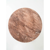 Plateau de Table Rond en Marbre Noisette Fleurie | Pétale