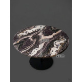 Plateau Rond en Marbre Kuros Violet — L'Impétueux (Ø 80 cm)