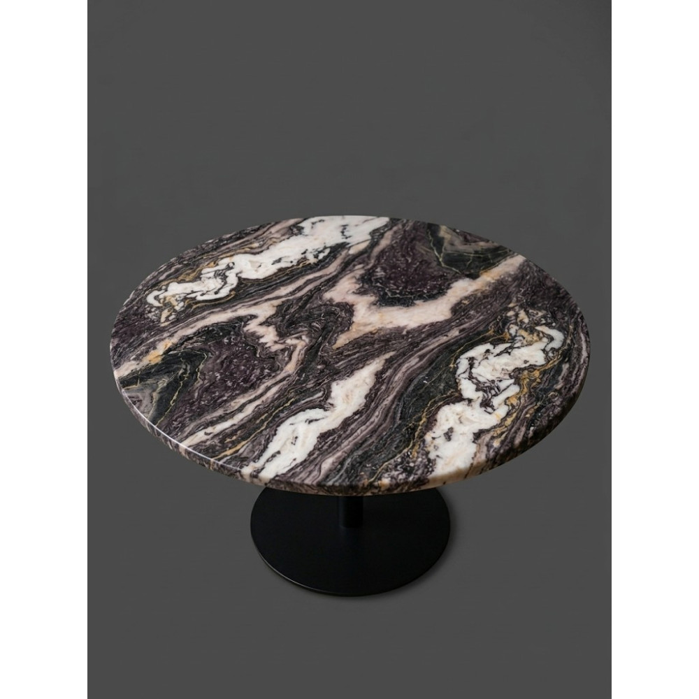 Plateau Rond Marbre Kuros Violet 80 cm - L'Impétueux