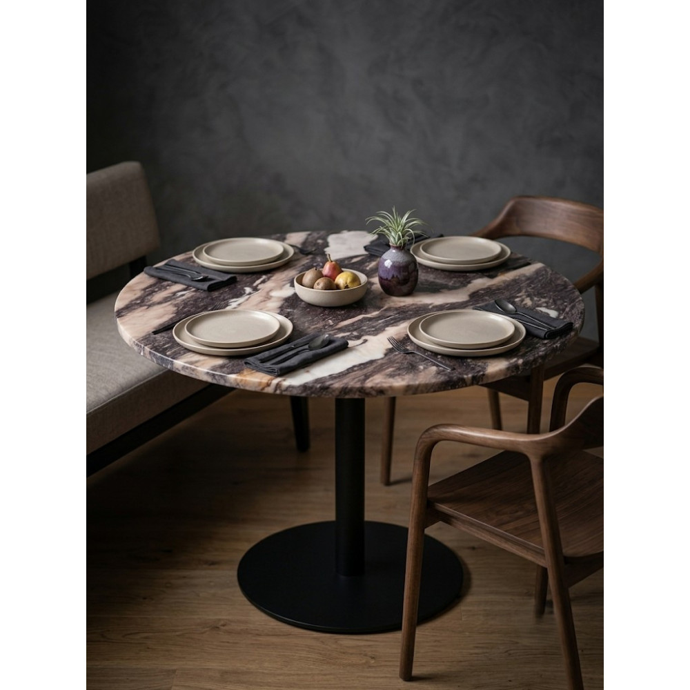 Plateau Rond Marbre Kuros Violet 80 cm - L'Impétueux