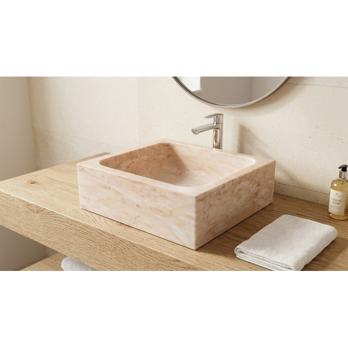 Lavabo carré en marbre Nectar 1