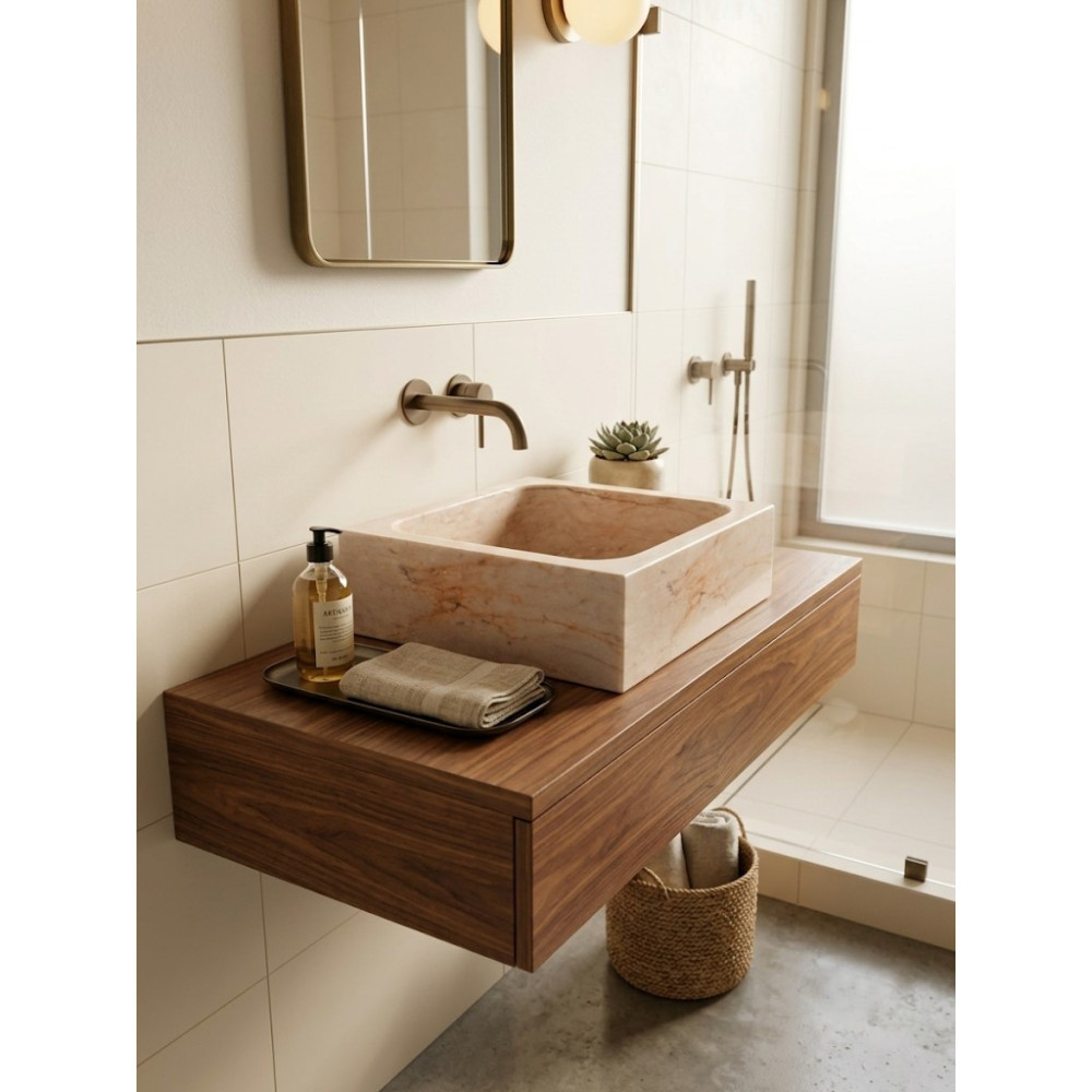 Lavabo carré en marbre Nectar 2