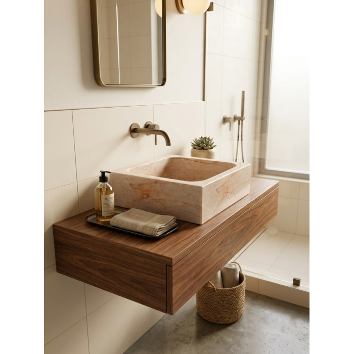 Lavabo carré en marbre Nectar 2