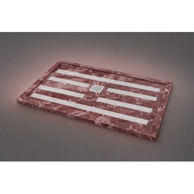 Receveur douche marbre rouge Saint-Pons 120×90 cm | Pierre naturelle