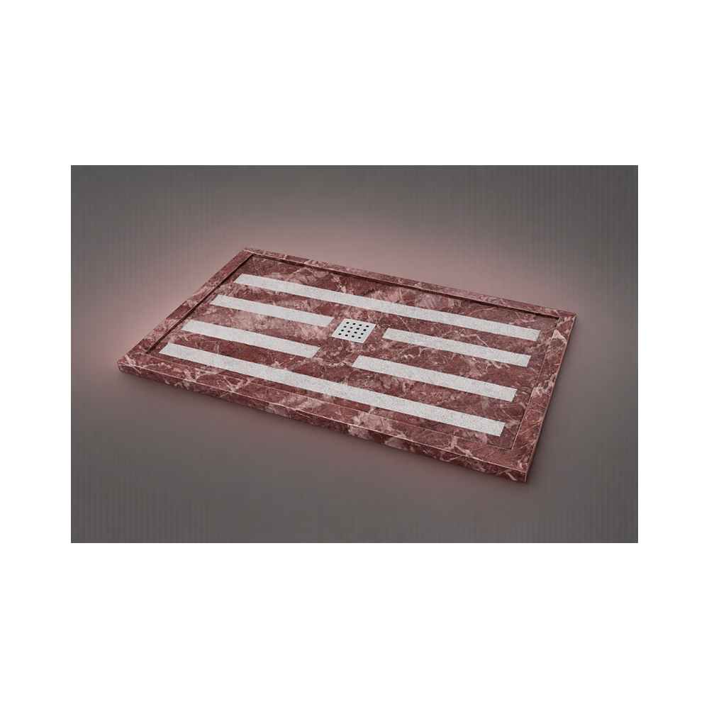 Receveur douche marbre rouge Saint-Pons 120×90 cm | Pierre naturelle