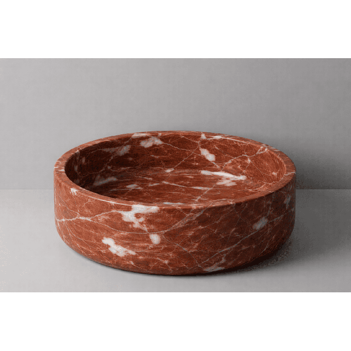 Lavabo marbre Rouge de Saint-Pons | Vasque design salle de bain