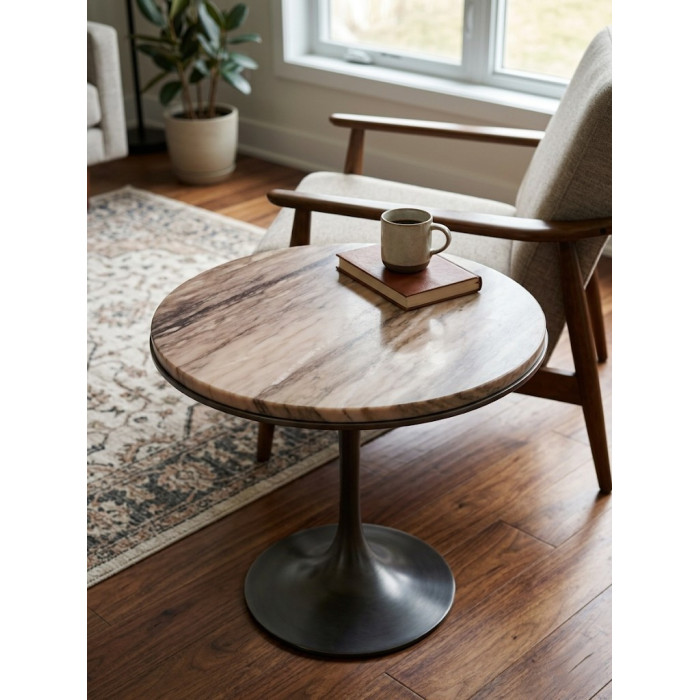 Plateau de table en marbre Céladon – Ø 60 cm