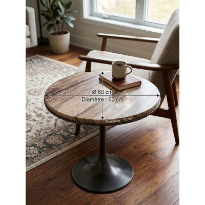 Plateau de table en marbre Céladon – Ø 60 cm